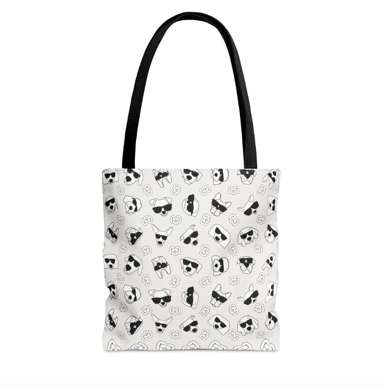 Tote Bags (Black & White Doodles) - Radiant Dogs