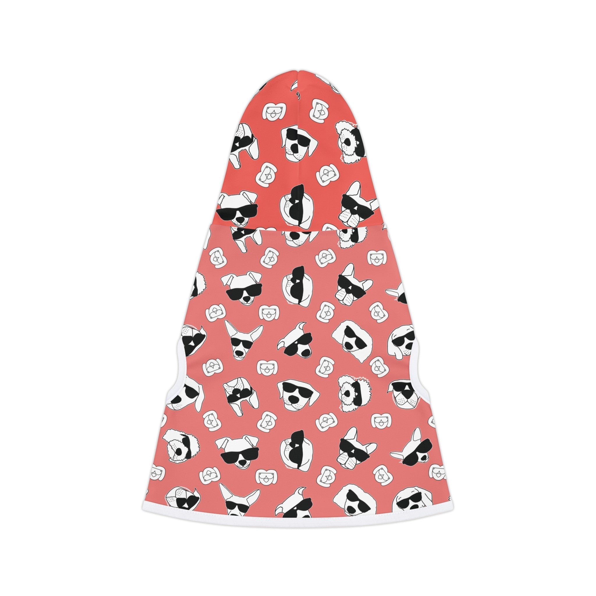 Dog Hoodie (Black & White Doodles in Blood Orange) - Radiant Dogs