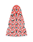 Dog Hoodie (Black & White Doodles in Blood Orange) - Radiant Dogs