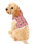 Dog Hoodie (Black & White Doodles in Blood Orange) - Radiant Dogs