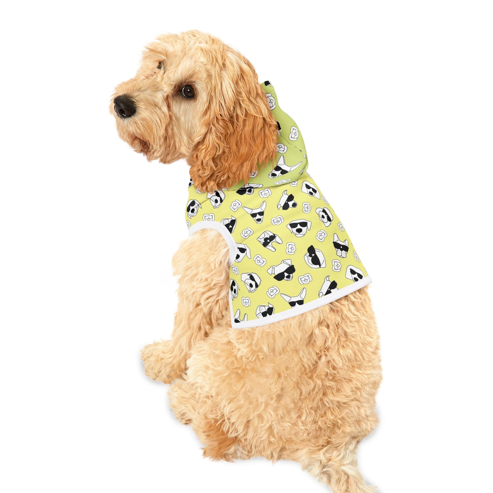 Dog Hoodie (Black & White Doodles in Highlighter mix) - Radiant Dogs