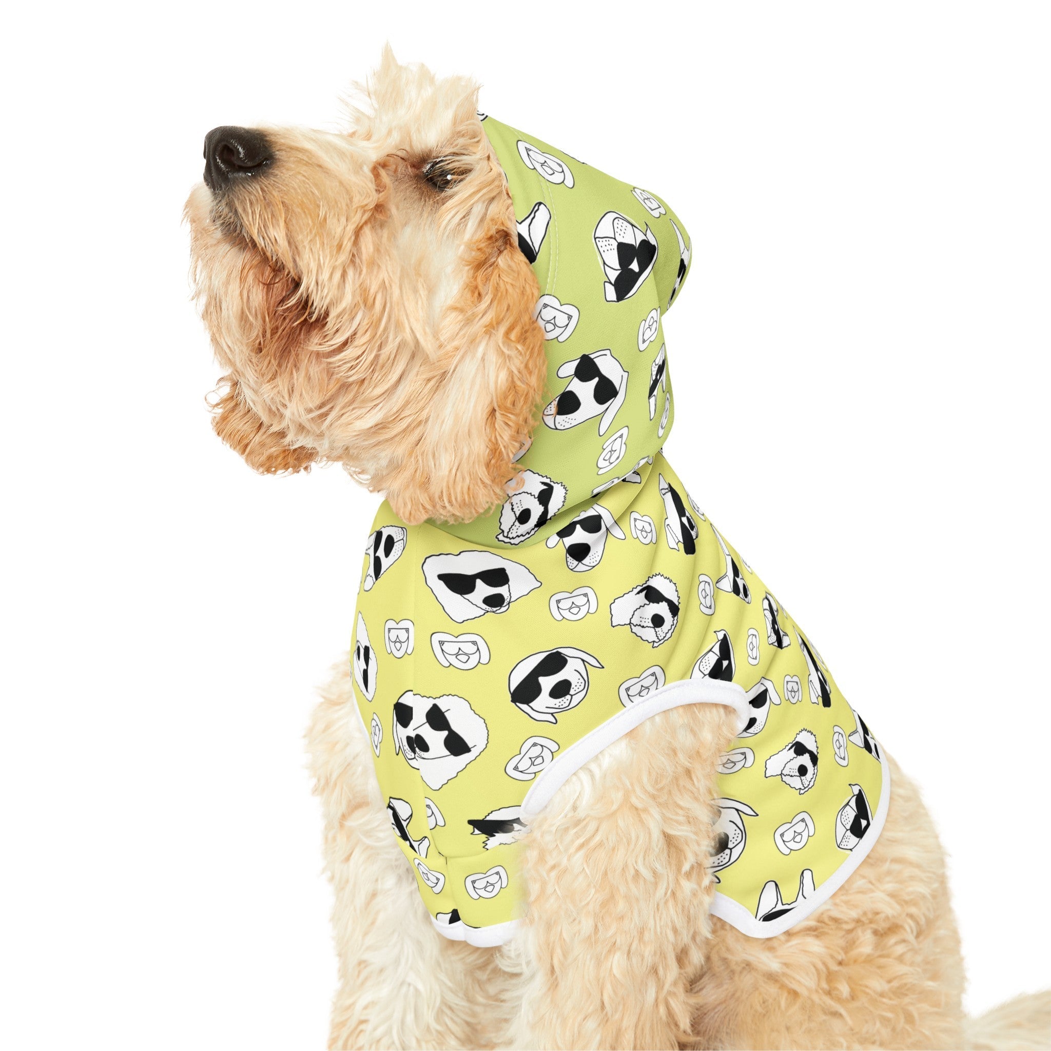 Dog Hoodie (Black & White Doodles in Highlighter mix) - Radiant Dogs