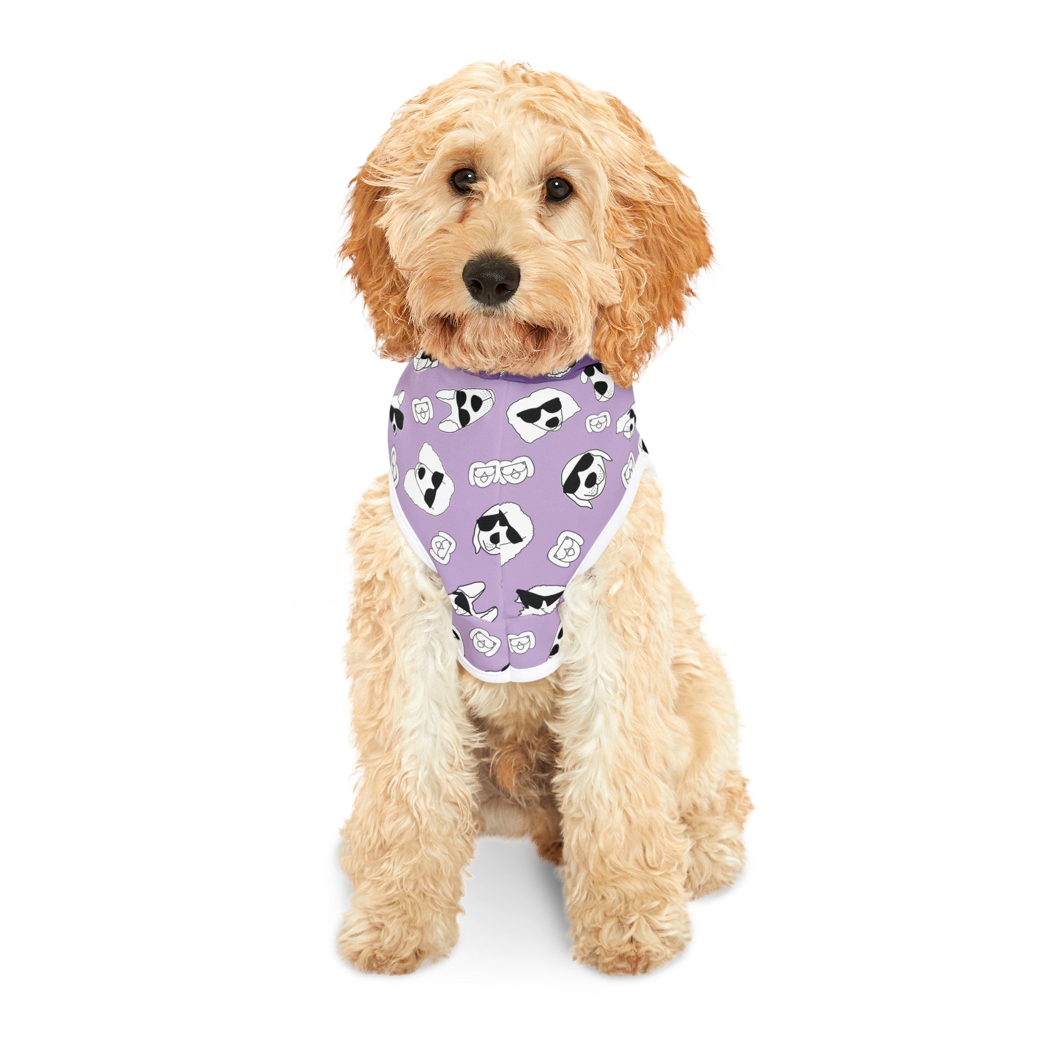 Dog Hoodie (Black & White Doodles in Lavender) - Radiant Dogs