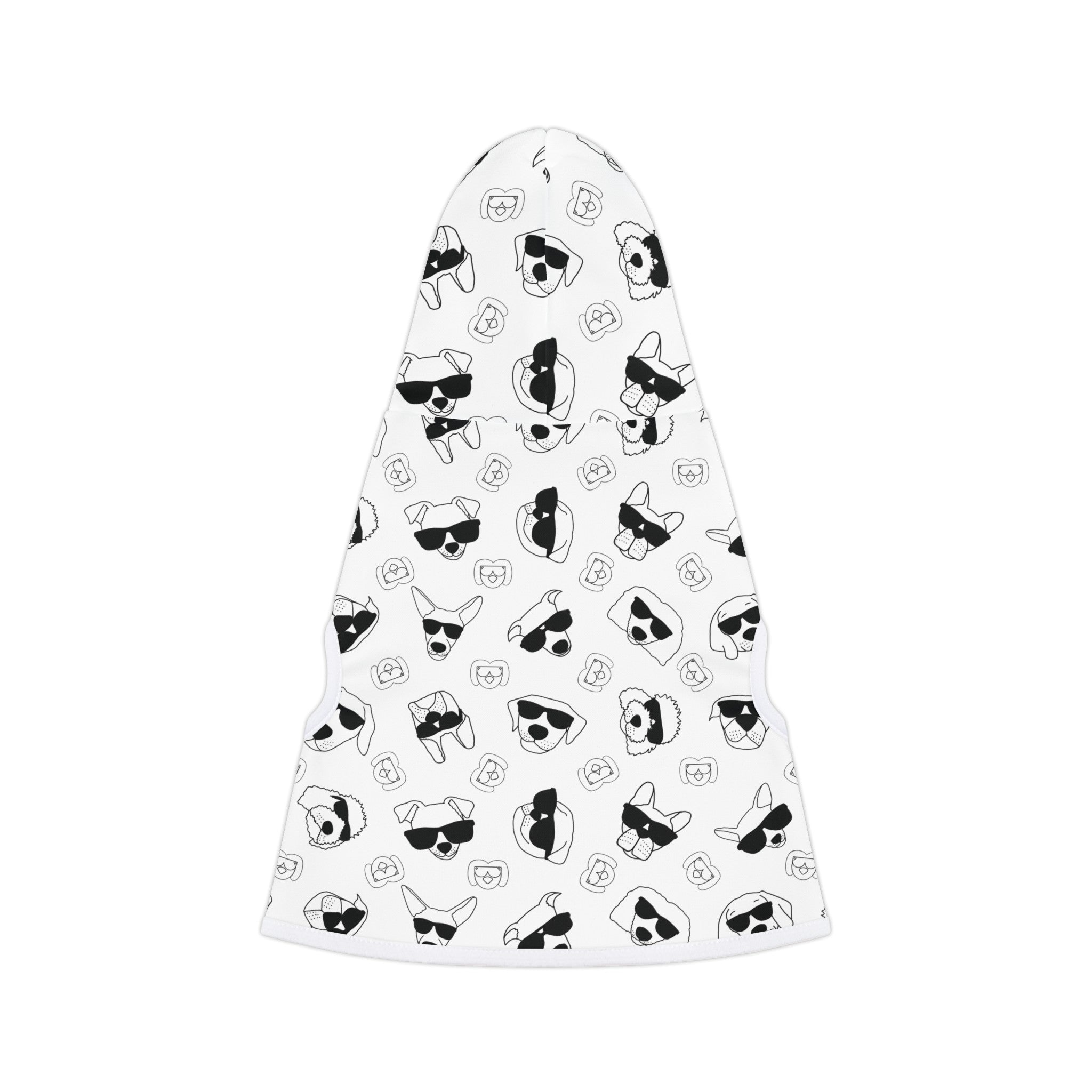 Dog Hoodie (Black & White Doodles in White) - Radiant Dogs