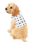 Dog Hoodie (Black & White Doodles in White) - Radiant Dogs