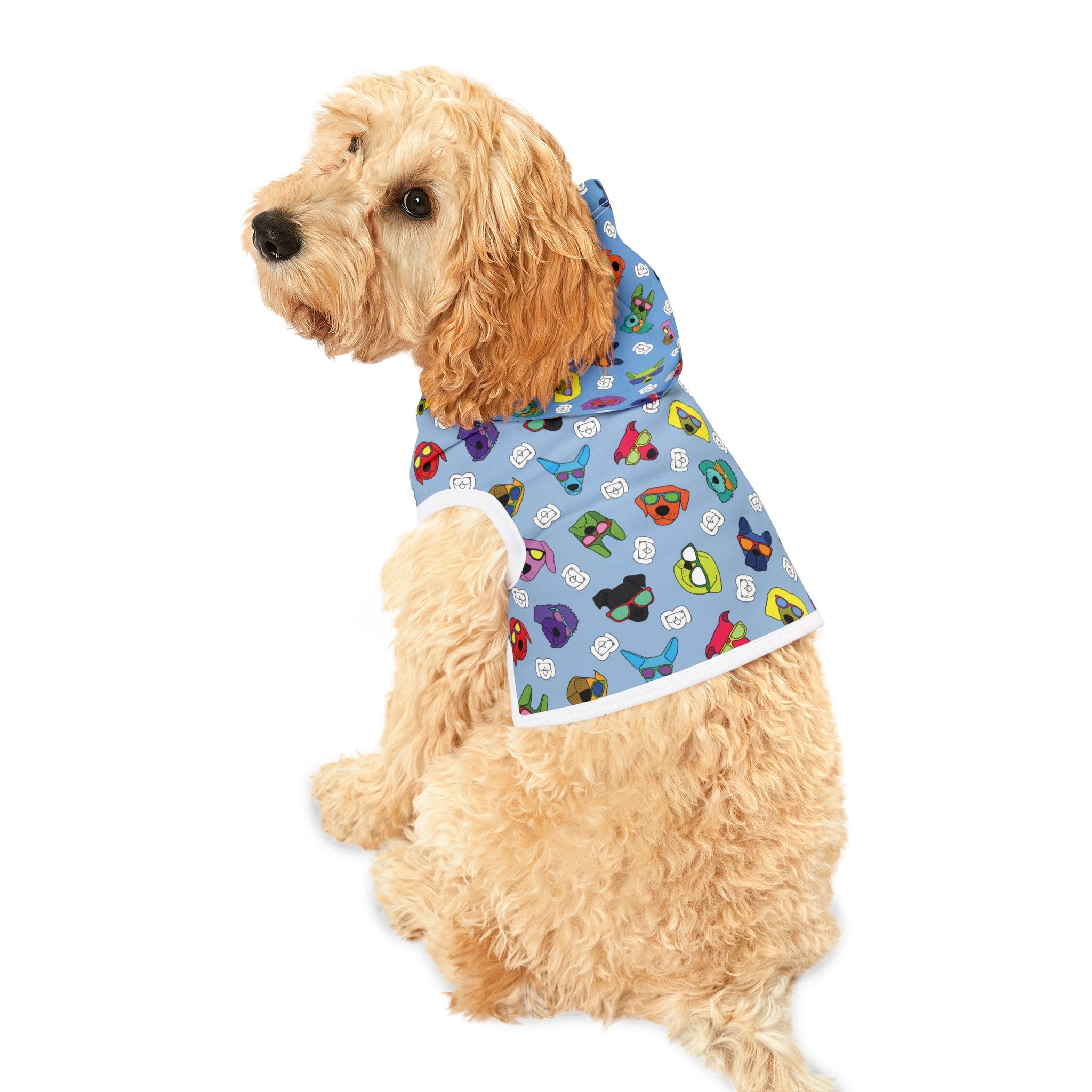 Dog Hoodie (Colorful Doodles Blue Mix) - Radiant Dogs