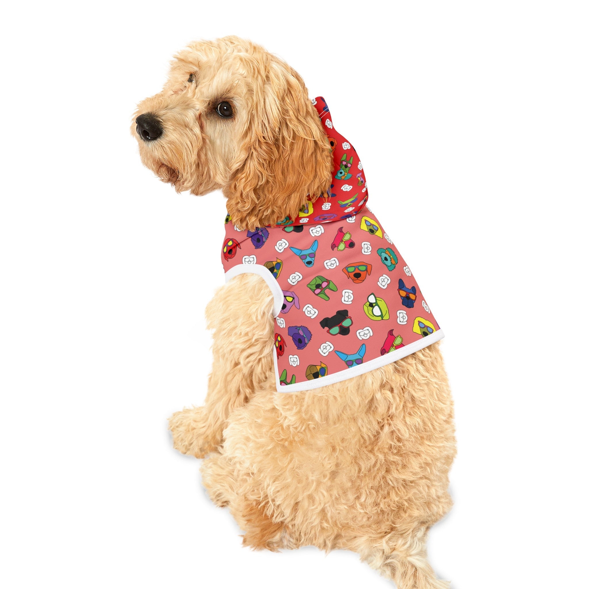 Dog Hoodie (Colorful Doodles Red Mix) - Radiant Dogs