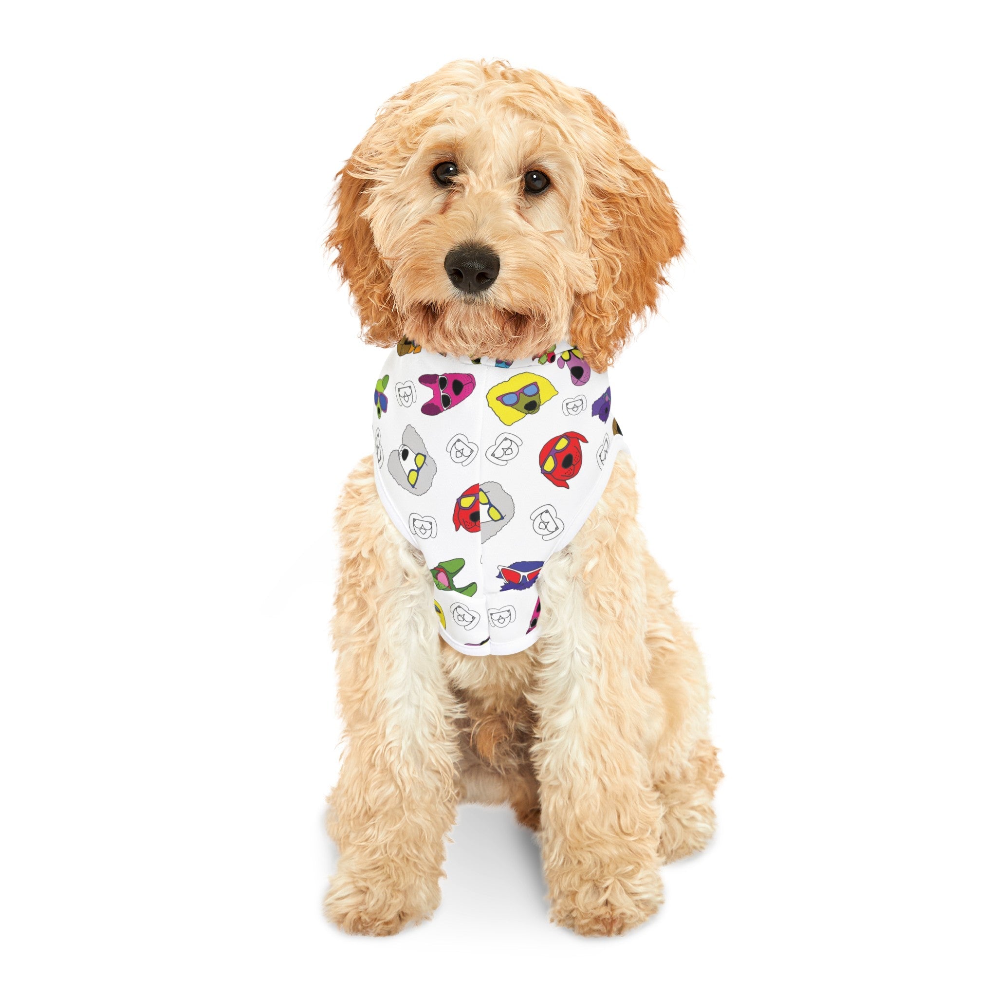 Dog Hoodie (Colorful Doodles White) - Radiant Dogs