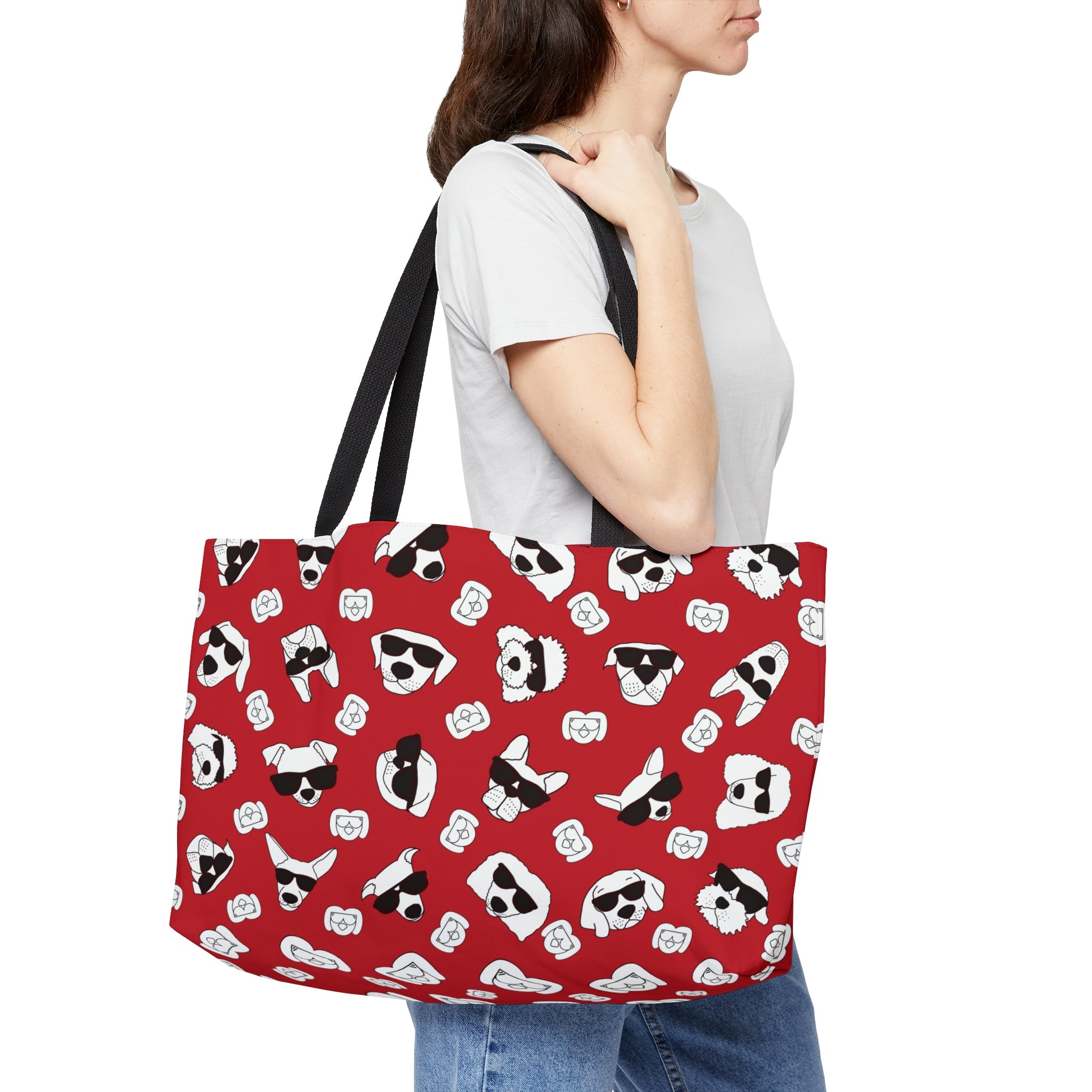 Weekender Tote Bag (Dark Red) - Radiant Dogs