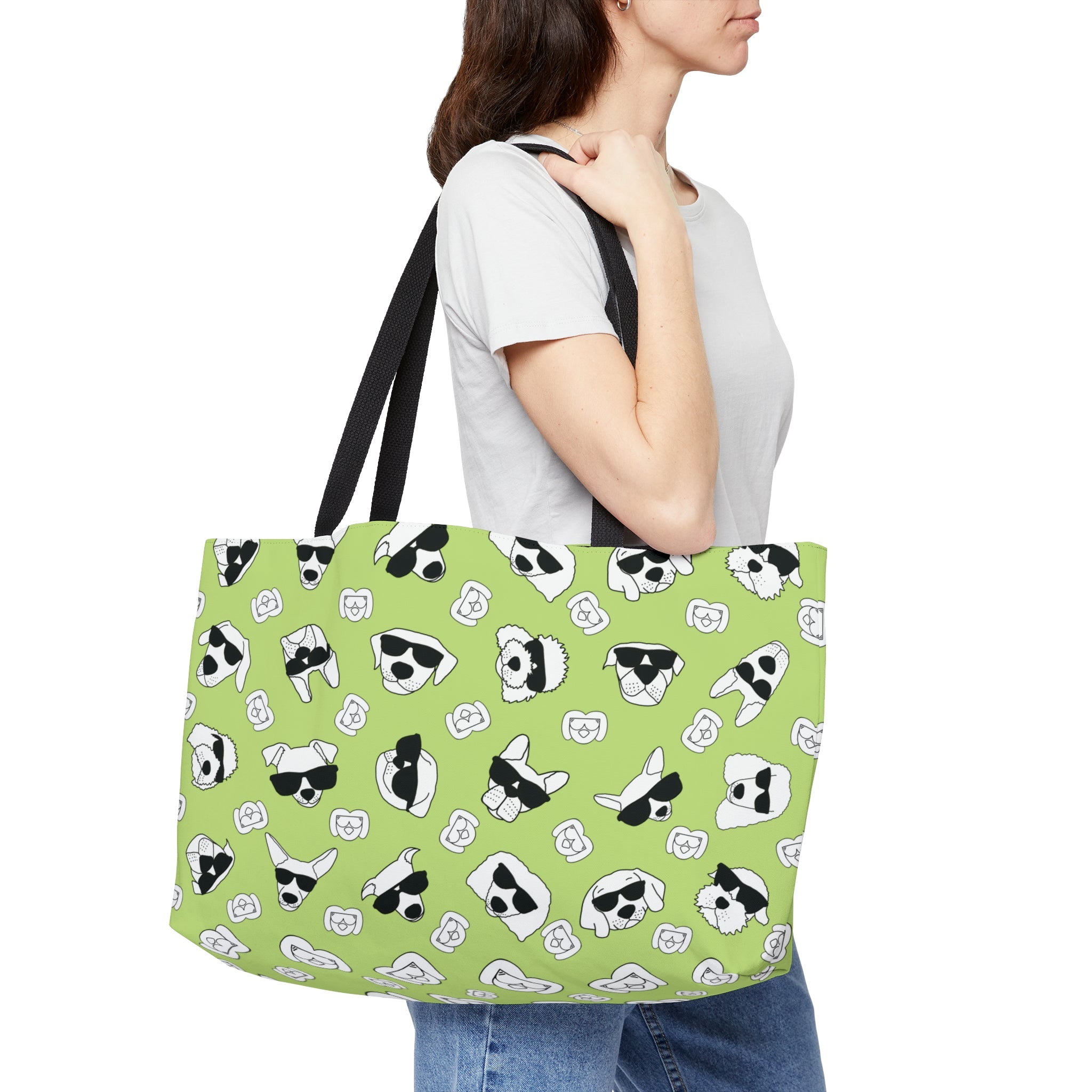 Weekender Tote Bag (Highlighter Lime) - Radiant Dogs